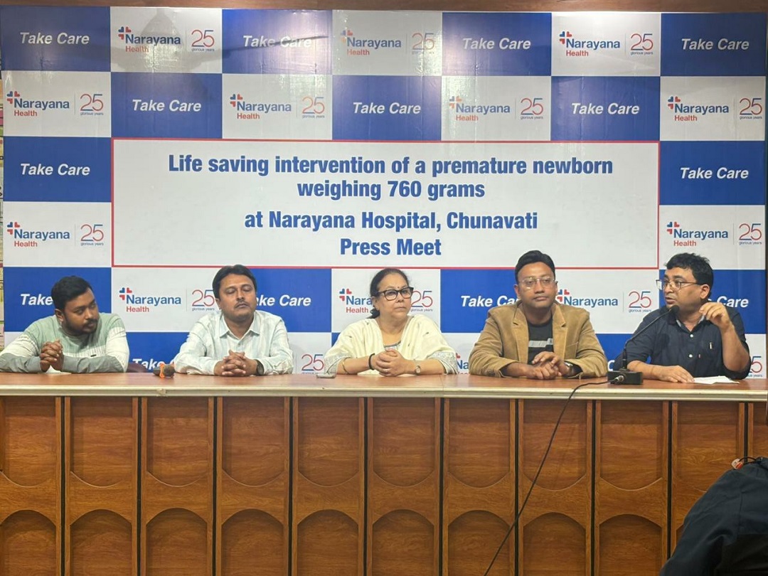 Narayana Hospital, Chunavati, saved the life of a premature newborn weighing 760 grams.