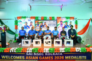 ‘Important to stay grounded,’ says Asian Games Gold medallist Sahil Rajesh Jadhav at SAI Kolkata felicitation ceremony  Apart from Sahil, fellow archer Kirti Sharma and rower Satnam Singh were also felicitated by SAI Kolkata on Monday